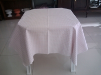 Toalha quadrada 1,40m xadrez rosa/branco Jacquard