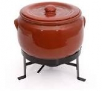 Rechaud ceramica 9 litros com  suporte ferro