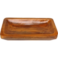 Gamela Retangular madeira natural 36cm X 22cm X 7cm