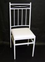 Cadeira metalon - assento em courino branco