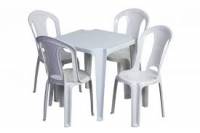 Conjunto mesa quadrada com 4 cadeiras - plastico