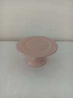 Prato bolo rosa bebe bolinha 18,5cm