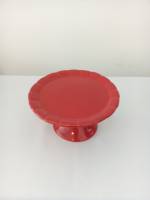 Prato porcelana vermelho 21cmX10cm medio