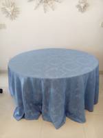Toalha redonda 3,30m azul hortensia adamascado