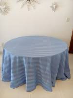 Toalha redonda 3,30m azul hortensia listrada