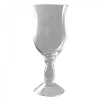 Vaso de vidro em formato de taça