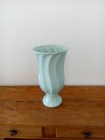 Vaso porcelana ondulado azul bebe G
