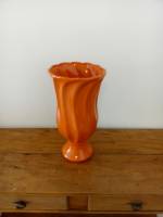Vaso porcelana ondulado laranja G