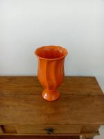 Vaso porcelana ondulado laranja P