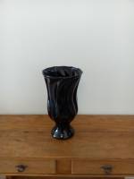 Vaso porcelana ondulado preto G