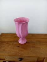 Vaso porcelana ondulado rosa chiclete P